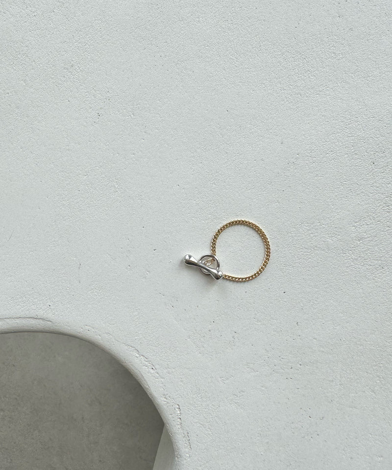 Nude"Cellule"Mantel Chain Ring