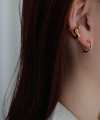 K10Nude"Symbol"Hoop S-Earring