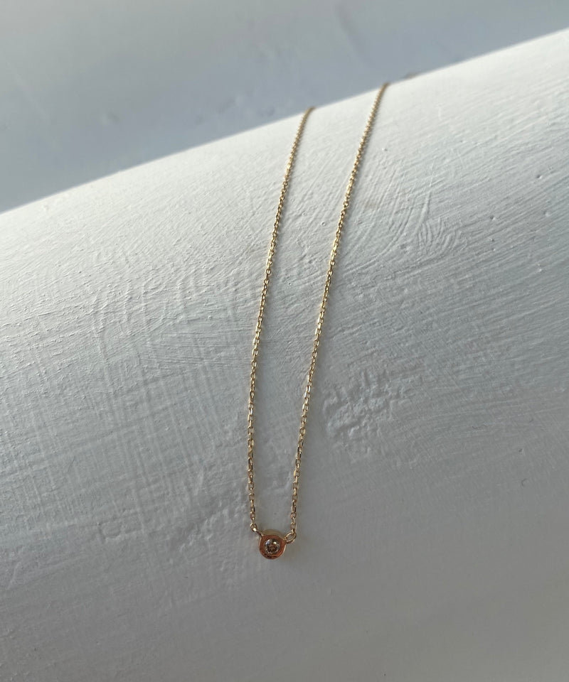 K10"Frost"Circle Brown Diamond Necklace 